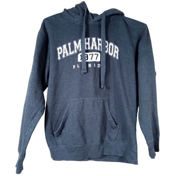 Sweaters - Womens Gray Palm Harbor Florida Hooded Sweatshirt Size Small